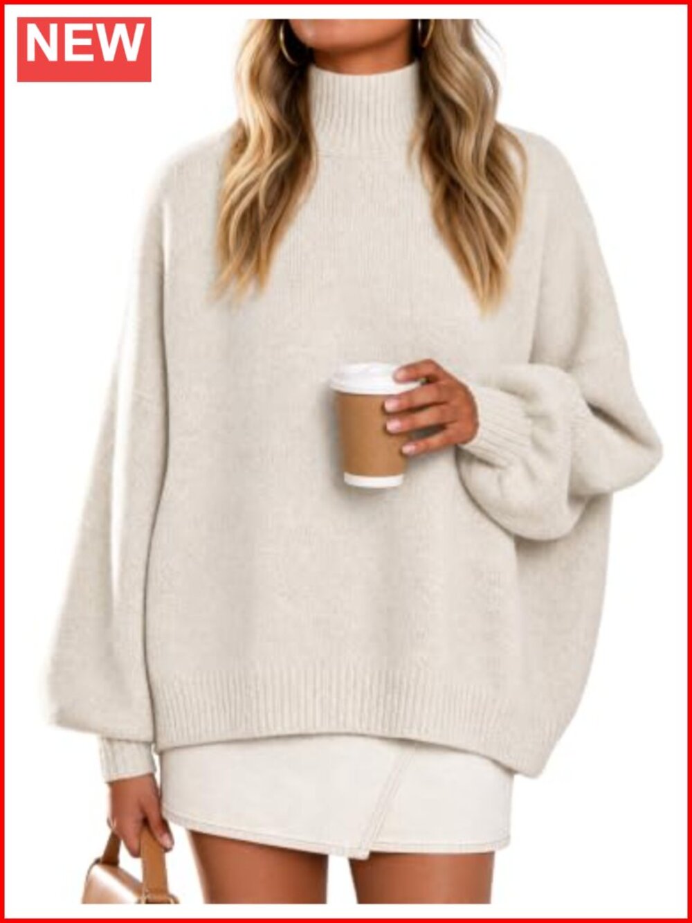 ZESICA Women's Turtleneck Oversized Long Sleeve Pullover Sweater